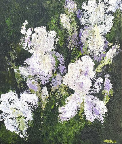 Wild Iris Blooms di Wietzie, Pittura in vendita su Singulart