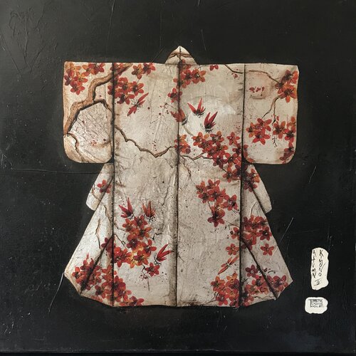 Umi plum blossom kimono V par Teresa Poole, Peinture en vente sur Singulart
