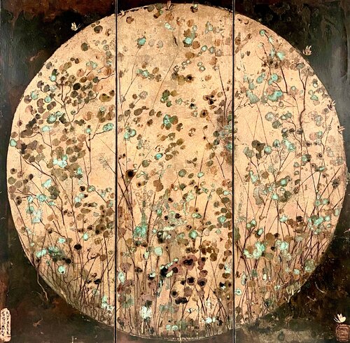 To the moon and back triptych Teresa Poole