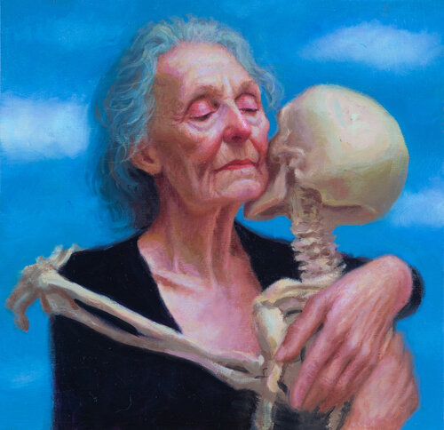 Dancing with mortality van Francien Krieg, Schilderij te koop op Singulart