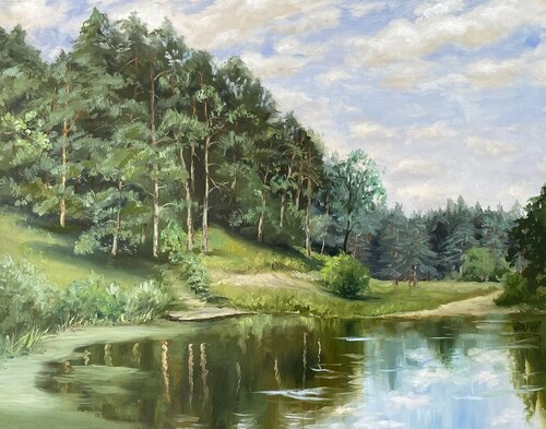 At The Lake di Julia Bright, Pittura in vendita su Singulart