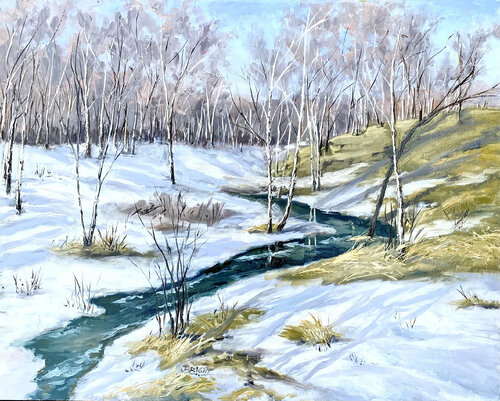 Spring Thaw by Julia Bright, 油畫 for Sale on Singulart