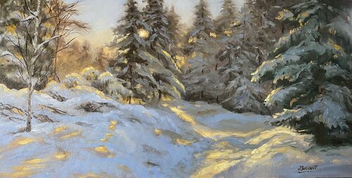 Winter Silence van Julia Bright, Schilderij te koop op Singulart