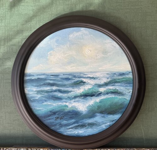 Through The Porthole by Julia Bright, 油畫 for Sale on Singulart