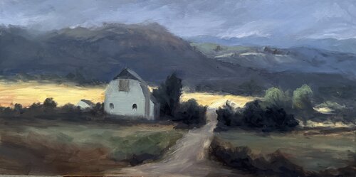Sunlight On the Fields de Julia Bright, Pintura a la venta en Singulart