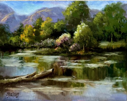 Early Fall On Boulder Pond van Julia Bright, Schilderij te koop op Singulart