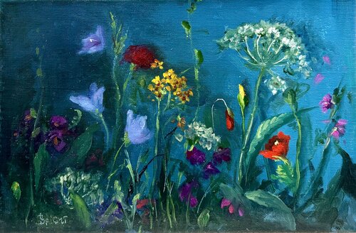 Wildflower Study van Julia Bright, Schilderij te koop op Singulart
