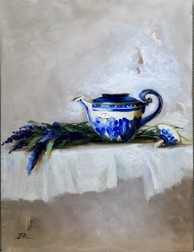 Serenity In Blue by Julia Bright, 油畫 for Sale on Singulart