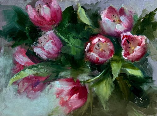 Tulip Mania van Julia Bright, Schilderij te koop op Singulart