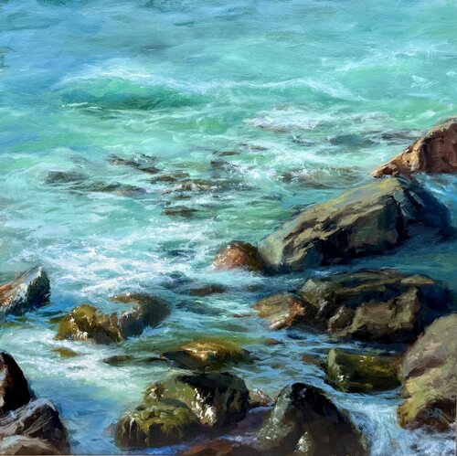 Emerald Rhapsody van Julia Bright, Schilderij te koop op Singulart
