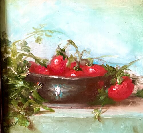 Tomato Harvest van Julia Bright, Schilderij te koop op Singulart