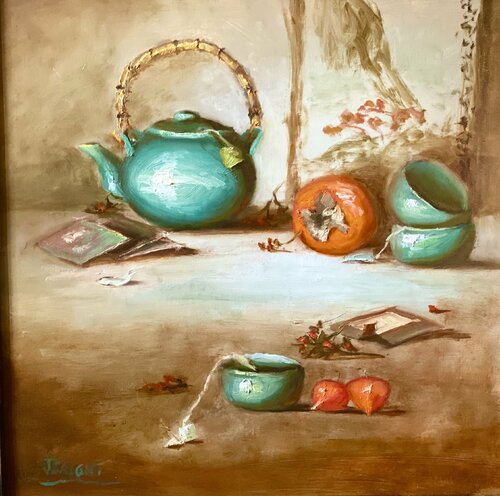 Korean Tea Pot di Julia Bright, Pittura in vendita su Singulart