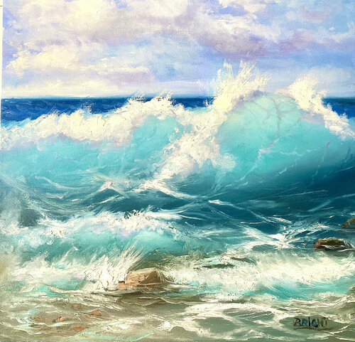 Aqua di Julia Bright, Pittura in vendita su Singulart