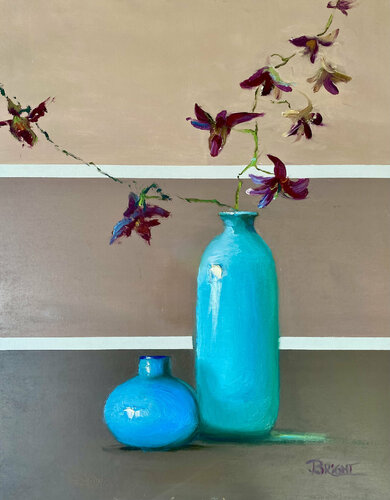 Paint Chip Orchids di Julia Bright, Pittura in vendita su Singulart