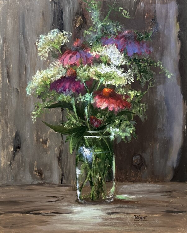 Echinacea With Wood Plank Julia Bright