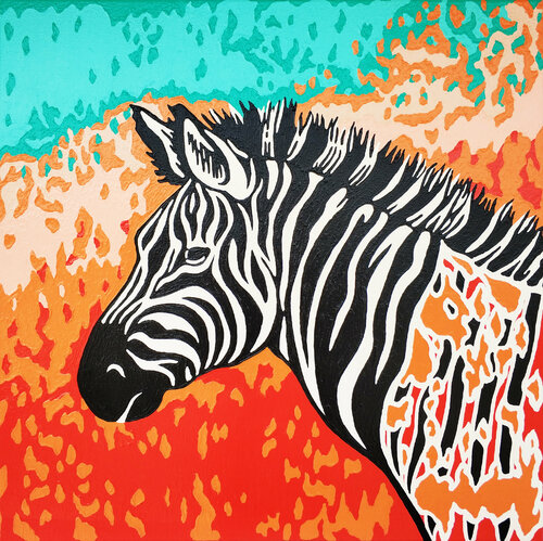 The Zebra par Hakan Ecevit, Peinture en vente sur Singulart