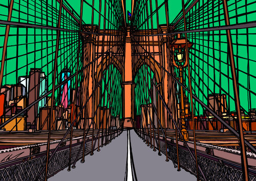 Brooklyn Bridge, New York City by Claudia Ahrens, Print for Sale on Singulart