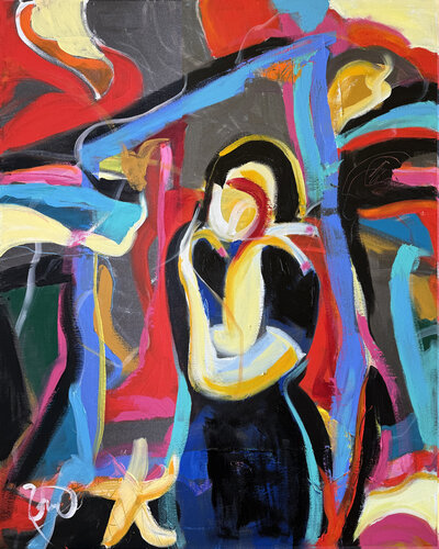 La tormenta y ella van Bego Lafuente, Schilderij te koop op Singulart