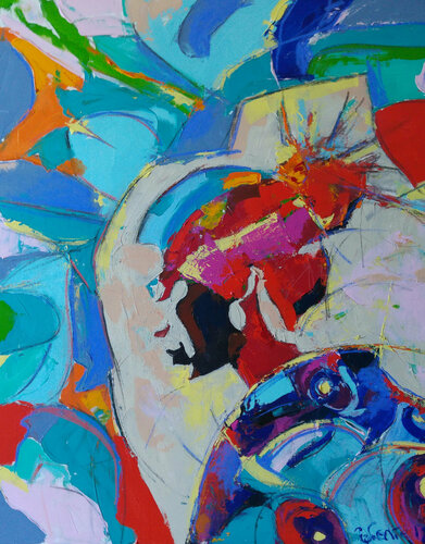 Summer Landing on the top of my head van Bego Lafuente, Schilderij te koop op Singulart