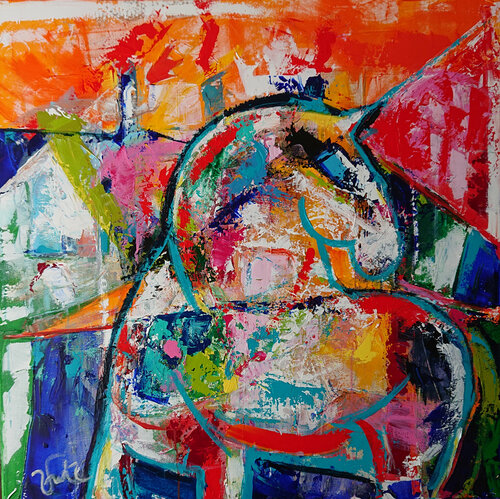 SUMMER WHITE HORSE van Bego Lafuente, Schilderij te koop op Singulart