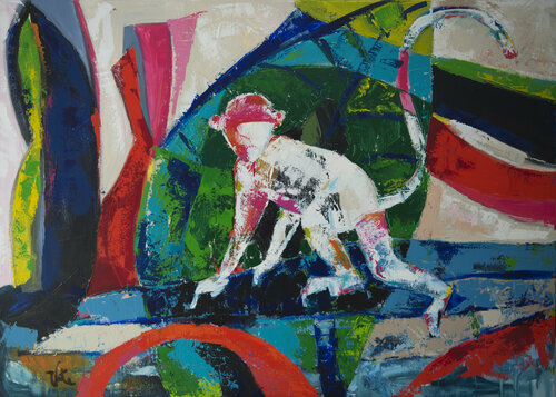 La mona Elisa. En exhibición van Bego Lafuente, Schilderij te koop op Singulart