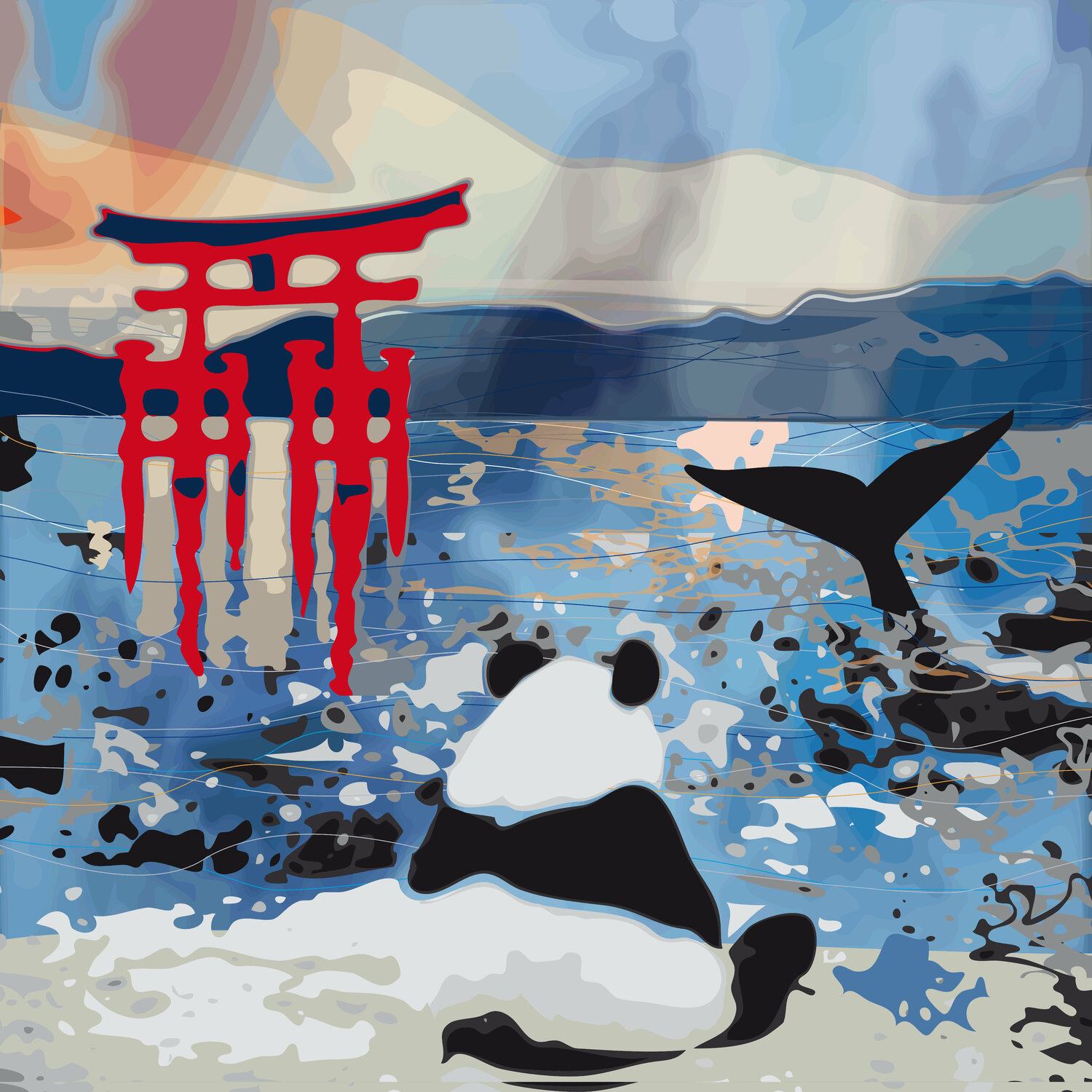 Panda turista en Japón Bego Lafuente Digital zu verkaufen