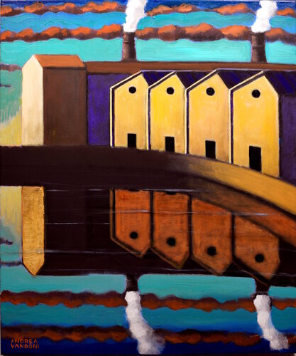 They Work In The Evening - 2 di Andrea Vandoni, Pittura in vendita su Singulart