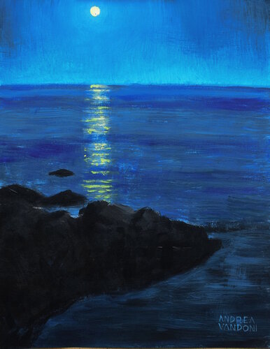 The Moon And The Sea di Andrea Vandoni, Pittura in vendita su Singulart