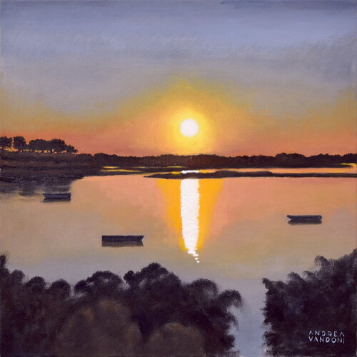 Sunset On The Lagoon von Andrea Vandoni, Malerei kaufen auf Singulart