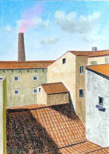 Italian Roofs by Andrea Vandoni, Work on Paper for Sale on Singulart