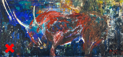 Bull with the golden nose von Sven Bode, Malerei kaufen auf Singulart