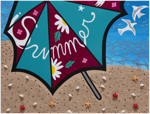 The beach last summer von Mia Kim, Malerei kaufen auf Singulart