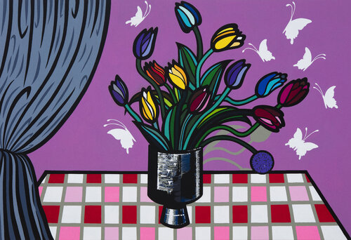 Flower No.5 (in light purple room)_The spirit of spring van Mia Kim, Schilderij te koop op Singulart