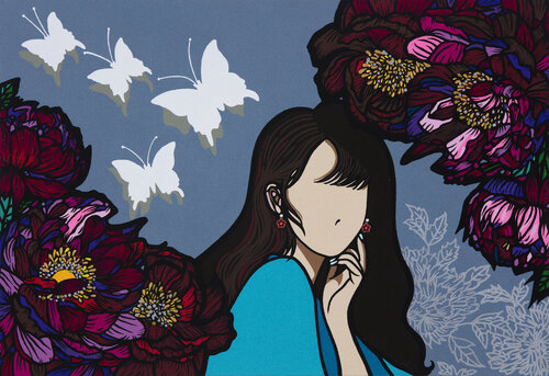 In the garden (Peony) de Mia Kim, Pintura a la venta en Singulart