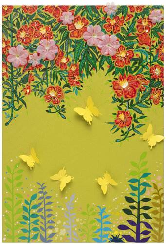 In the garden (Trumpet vine) di Mia Kim, Pittura in vendita su Singulart