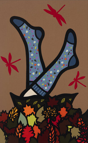 In the garden_Autumn (Hide-and-seek) di Mia Kim, Pittura in vendita su Singulart