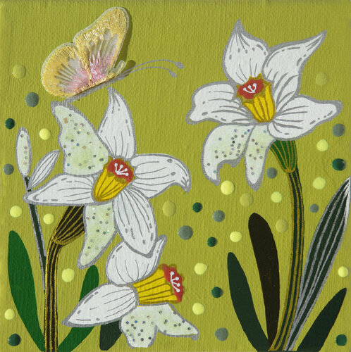 In the garden_Spring (White Narcissus) van Mia Kim, Schilderij te koop op Singulart