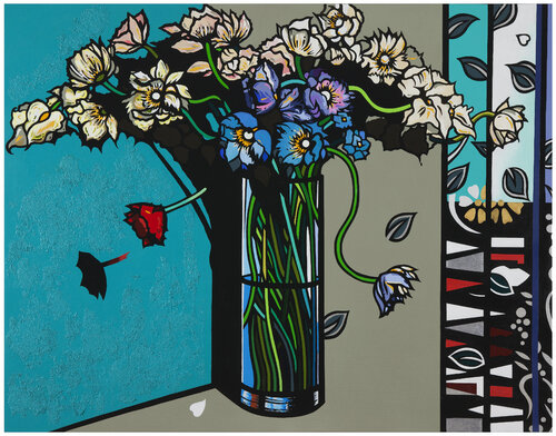 Flower No.3 (in Emerald room) di Mia Kim, Pittura in vendita su Singulart