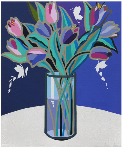 Flower.No.4 (in Violet room) de Mia Kim, Pintura a la venta en Singulart