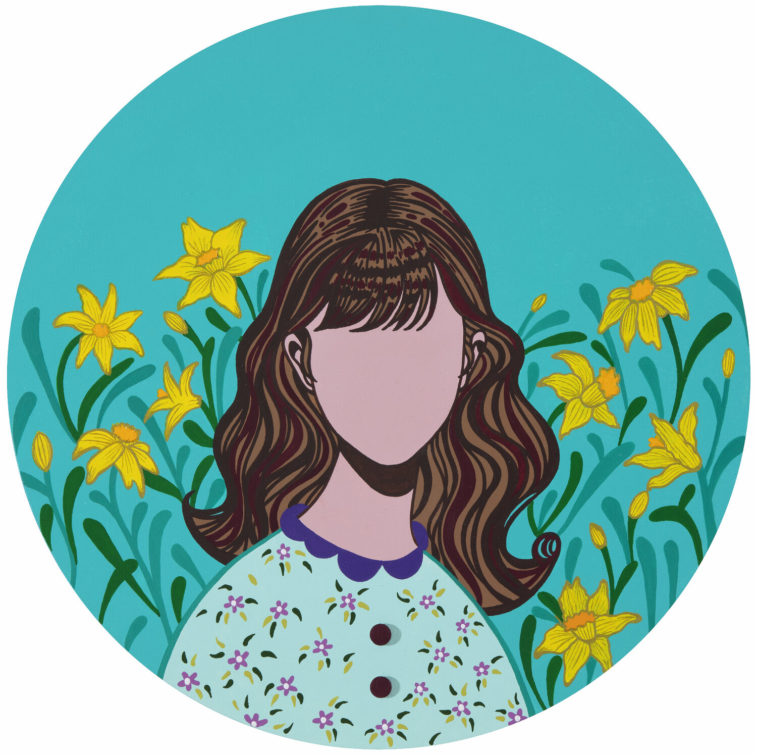 In the garden (Narcissus) Mia Kim Originalgemälde zu verkaufen