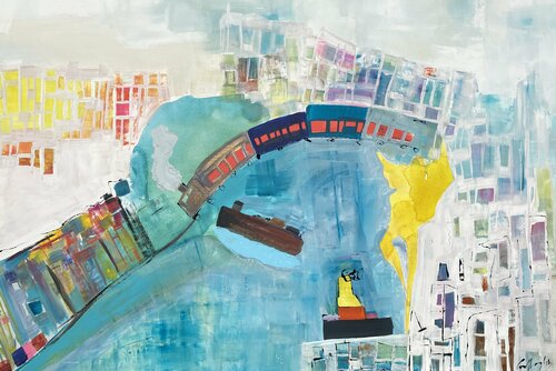 Enchanted town von Gisela Gaffoglio, Malerei kaufen auf Singulart