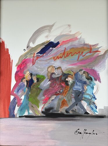 DETRÁS DEL TELÓN ROJO von Gisela Gaffoglio, Malerei kaufen auf Singulart