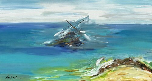THE SHIPWRECK von Gisela Gaffoglio, Malerei kaufen auf Singulart
