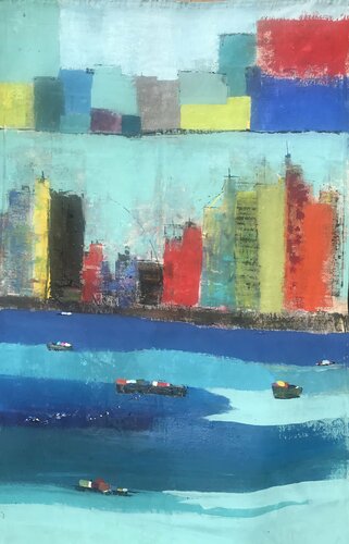 Tapiz portuario di Gisela Gaffoglio, Pittura in vendita su Singulart