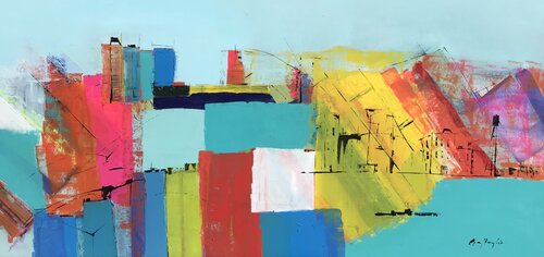 Yellow port von Gisela Gaffoglio, Malerei kaufen auf Singulart