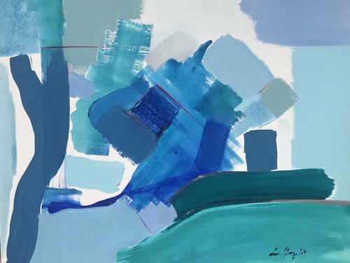 PRINTED SEA van Gisela Gaffoglio, Schilderij te koop op Singulart