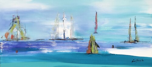 Blue southeast par Gisela Gaffoglio, Peinture en vente sur Singulart