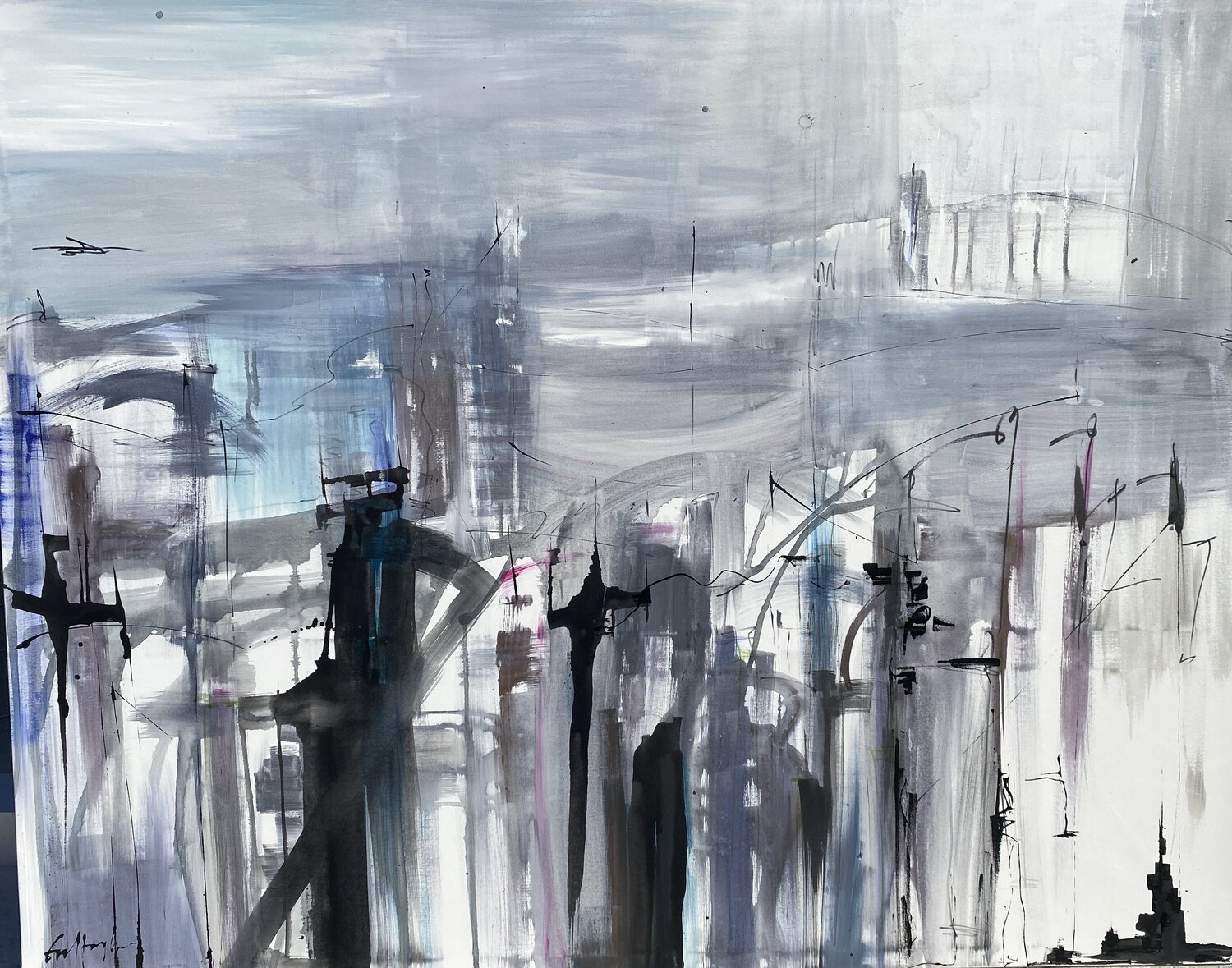 THE CITY OF RAGE Gisela Gaffoglio Originalgemälde zu verkaufen