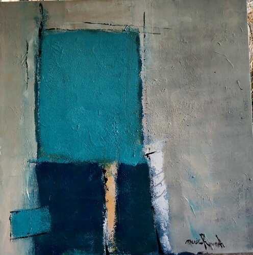 Turquoise abstract di Marie Rouach, Pittura in vendita su Singulart