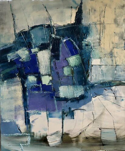 Blue abstract 21 di Marie Rouach, Pittura in vendita su Singulart